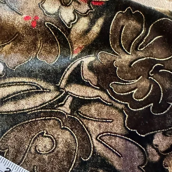 🌹 Vintage Bold Floral Velvet Cardigan Sweater – BFA Classics, Size L - Picture 7 of 8